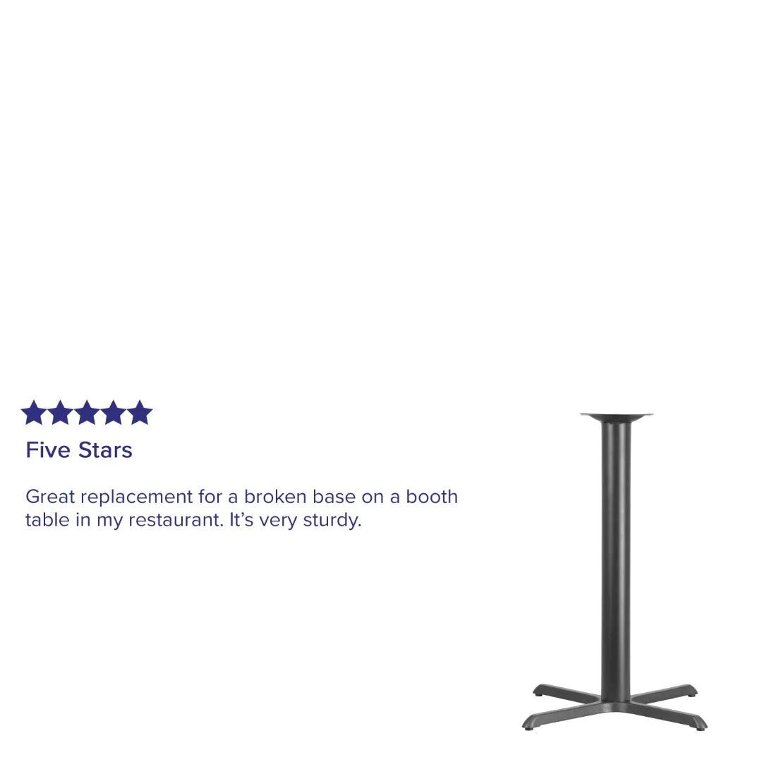 33'' x 33'' Restaurant Table X-Base - Commercial Grade, Cast Iron Construction