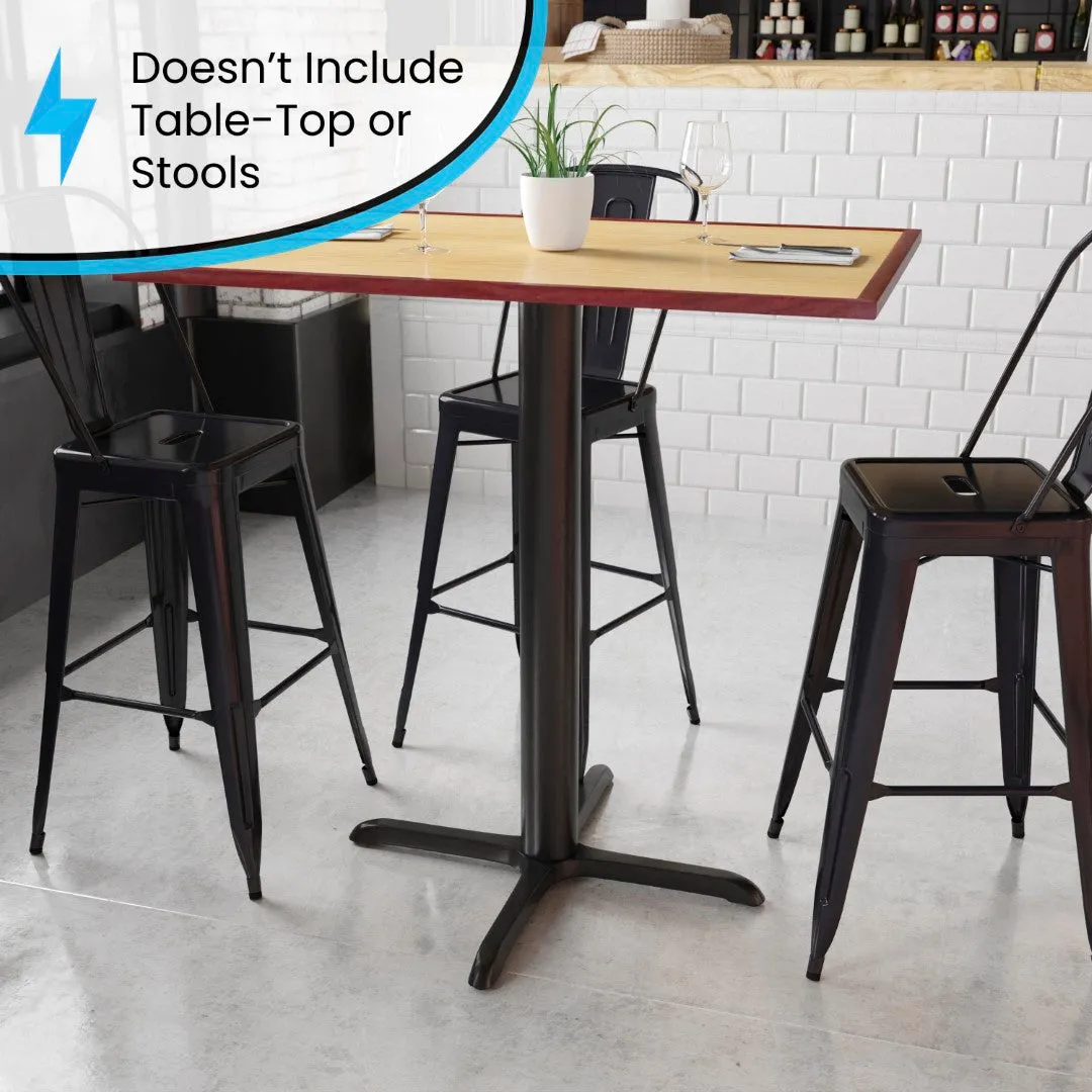 33'' x 33'' Restaurant Table X-Base - Commercial Grade, Cast Iron Construction