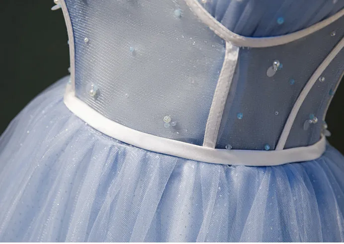 A Line Spaghetti Straps Beading Homecoming Dresses Tulle Sweet 16 Dresses N1974