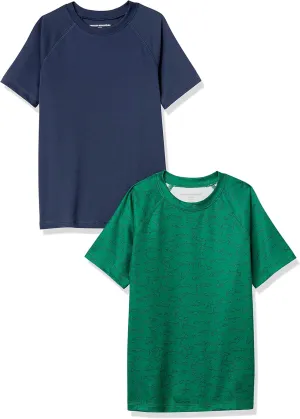 Amazon Essentials Boys and Toddlers' UPF 50  Short-Sleeve Swim Shirt