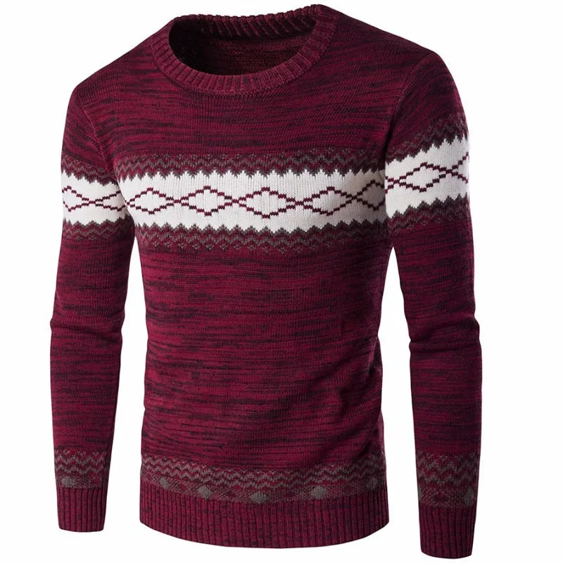 Angelo Ricci™ Diamond Knitted Warm Sweater
