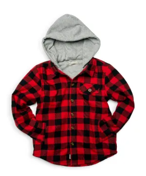Appaman - Boys Glen Hooded Shirt Jacket in Buffalo Plaid