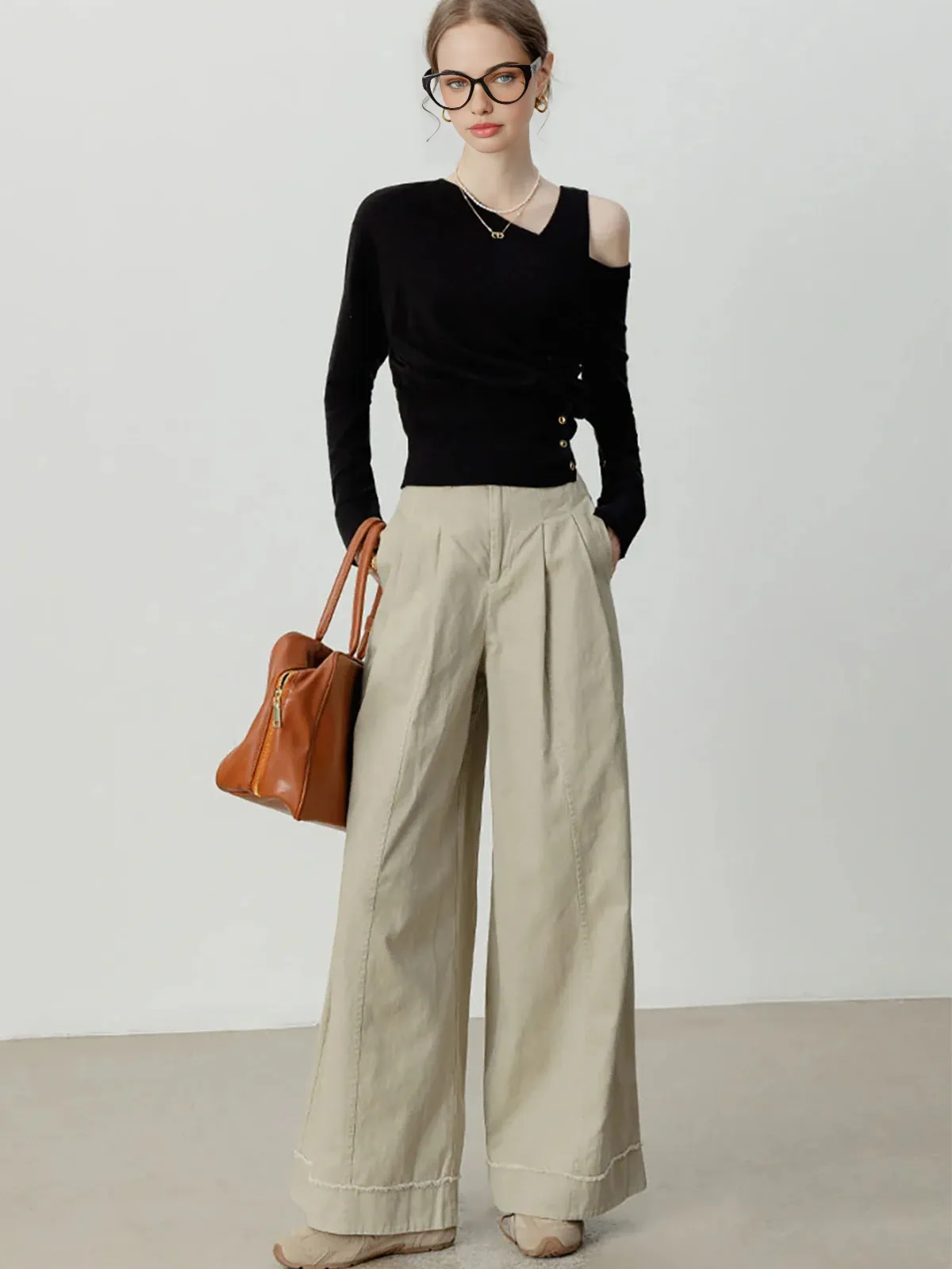 Asymmetrical Cold Shoulder Sweater Co-ord