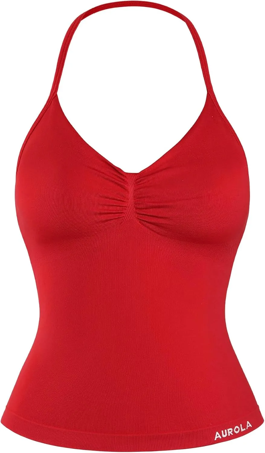 AUROLA Influence Longline Strappy Top Workout Tank Tops for Women Built in Shelf Bras, Impact Gym Sports Bra