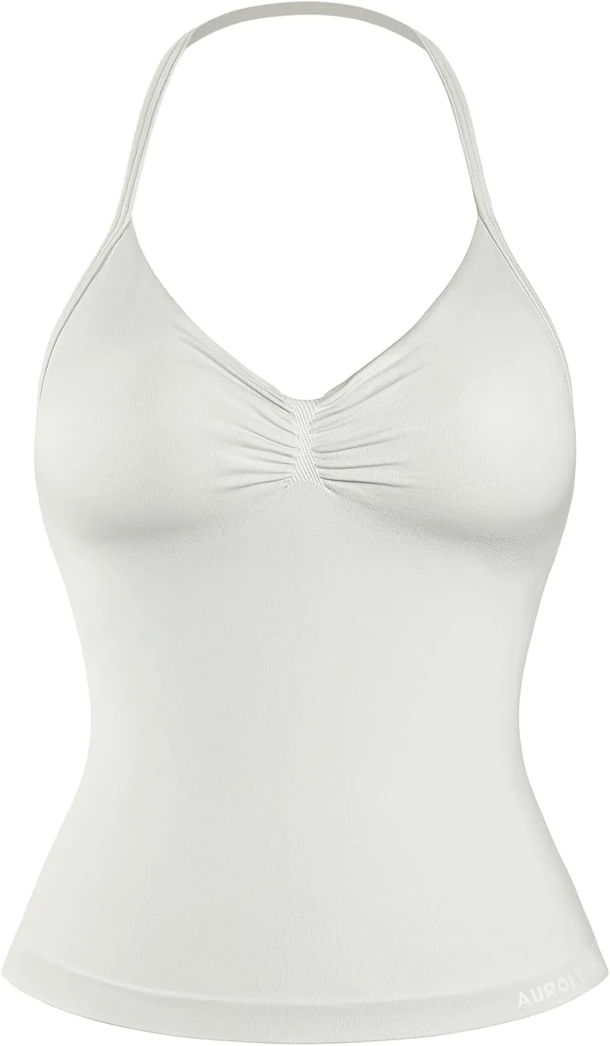 AUROLA Influence Longline Strappy Top Workout Tank Tops for Women Built in Shelf Bras, Impact Gym Sports Bra