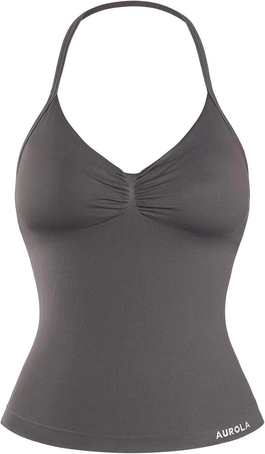 AUROLA Influence Longline Strappy Top Workout Tank Tops for Women Built in Shelf Bras, Impact Gym Sports Bra