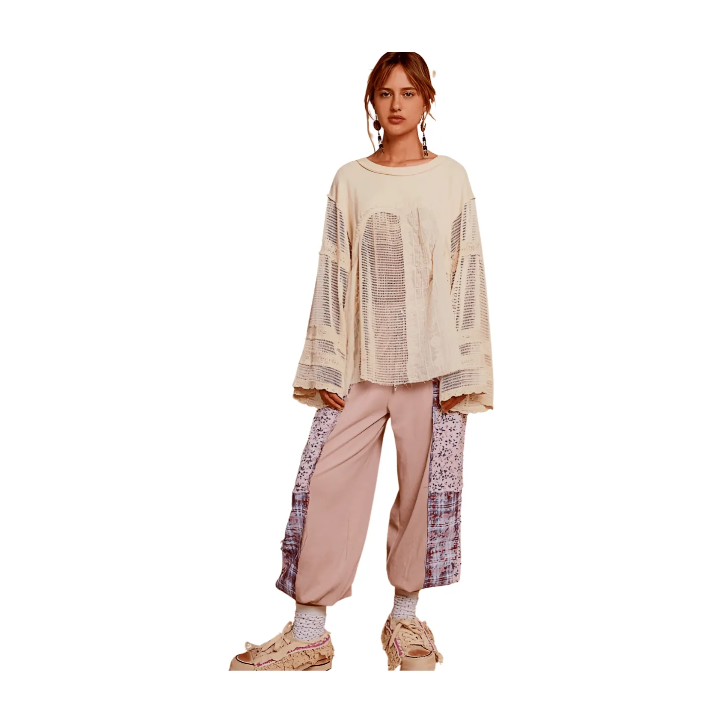 Balloon Sleeve Crochet Top
