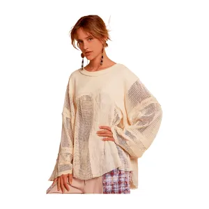 Balloon Sleeve Crochet Top