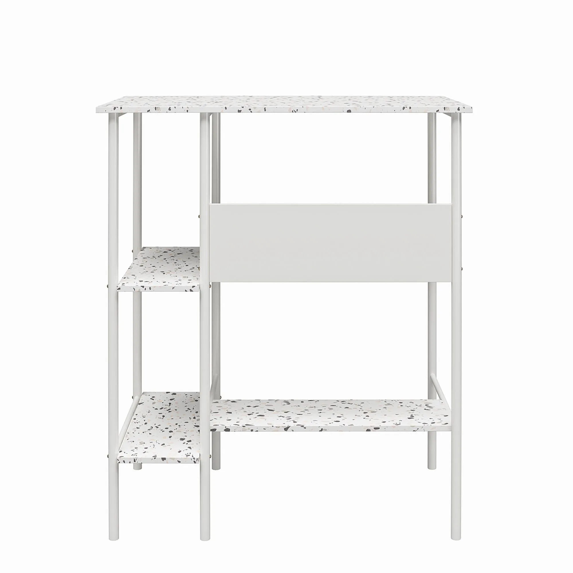 Berkeley Standing Desk with Open Shelves and Large Work Surface