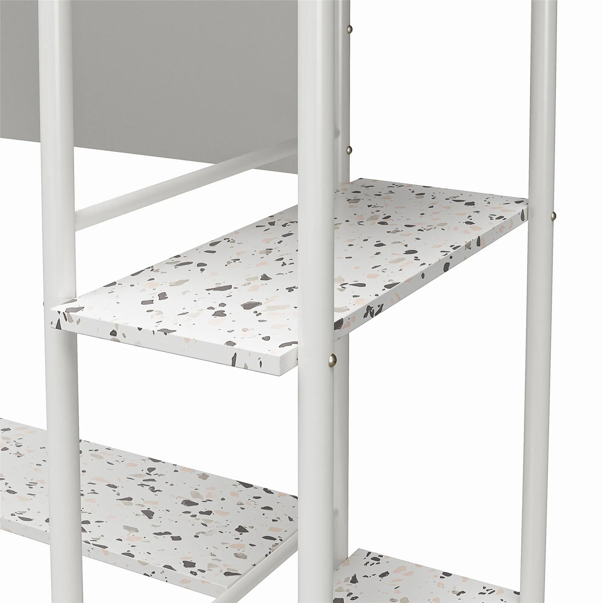 Berkeley Standing Desk with Open Shelves and Large Work Surface