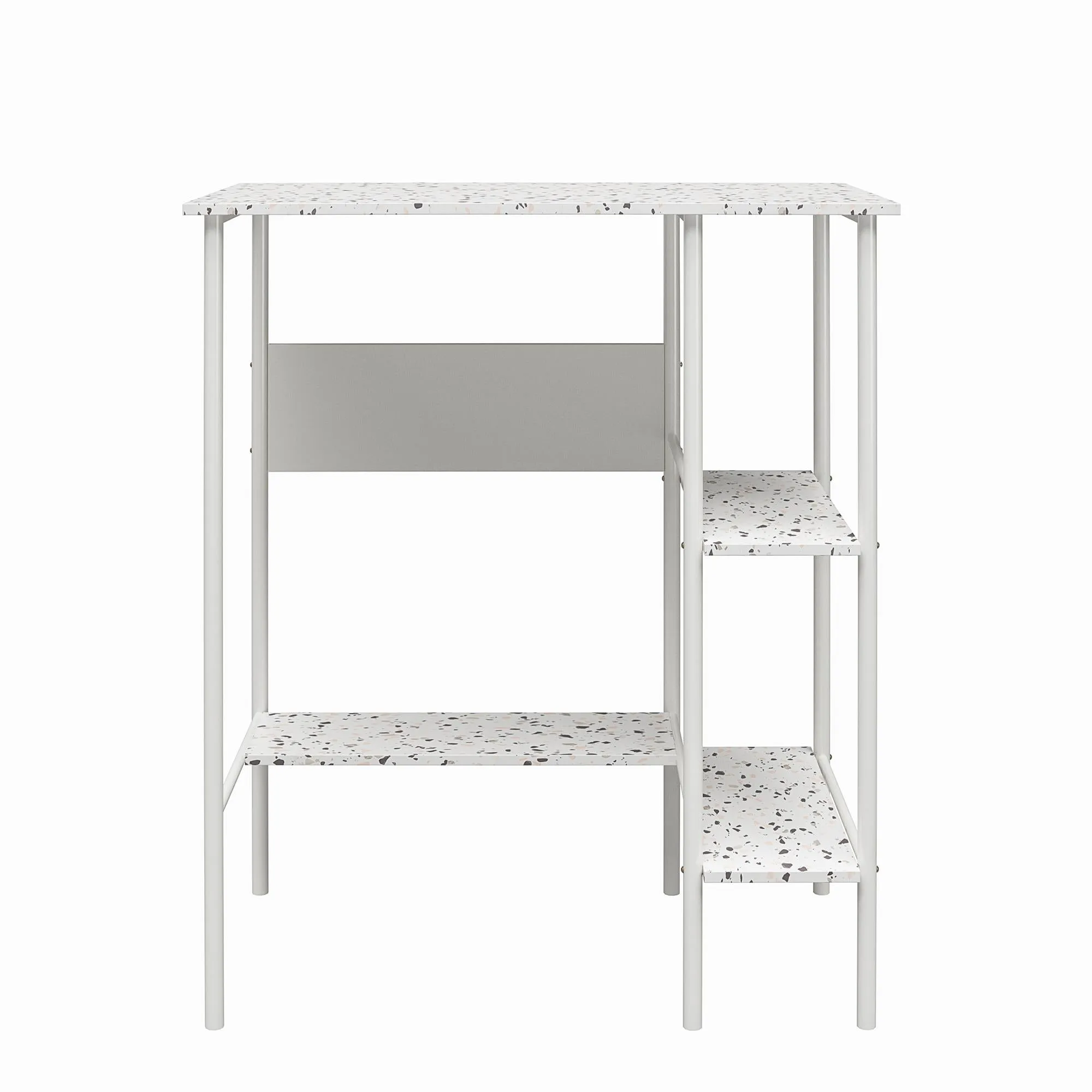 Berkeley Standing Desk with Open Shelves and Large Work Surface