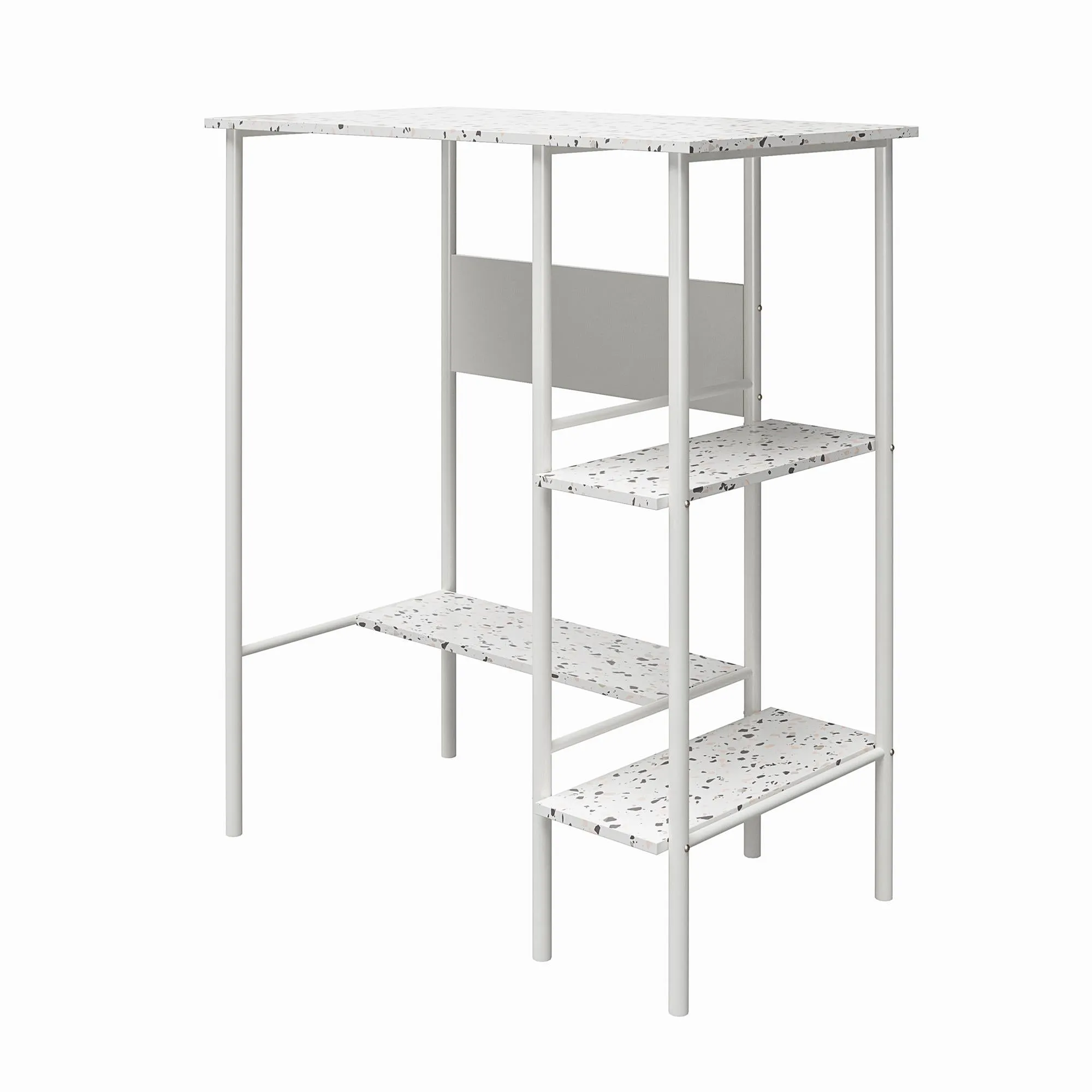 Berkeley Standing Desk with Open Shelves and Large Work Surface