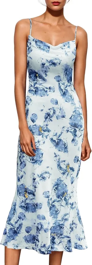 BeryLove Summer Wedding Guest Mesh Dresses Formal Spaghetti Strap Beach Dress