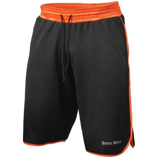 Better Bodies Mesh Gym Shorts - Black-Orange