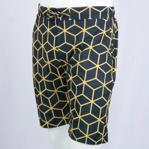 Black & Yellow Cube Patterned Shorts