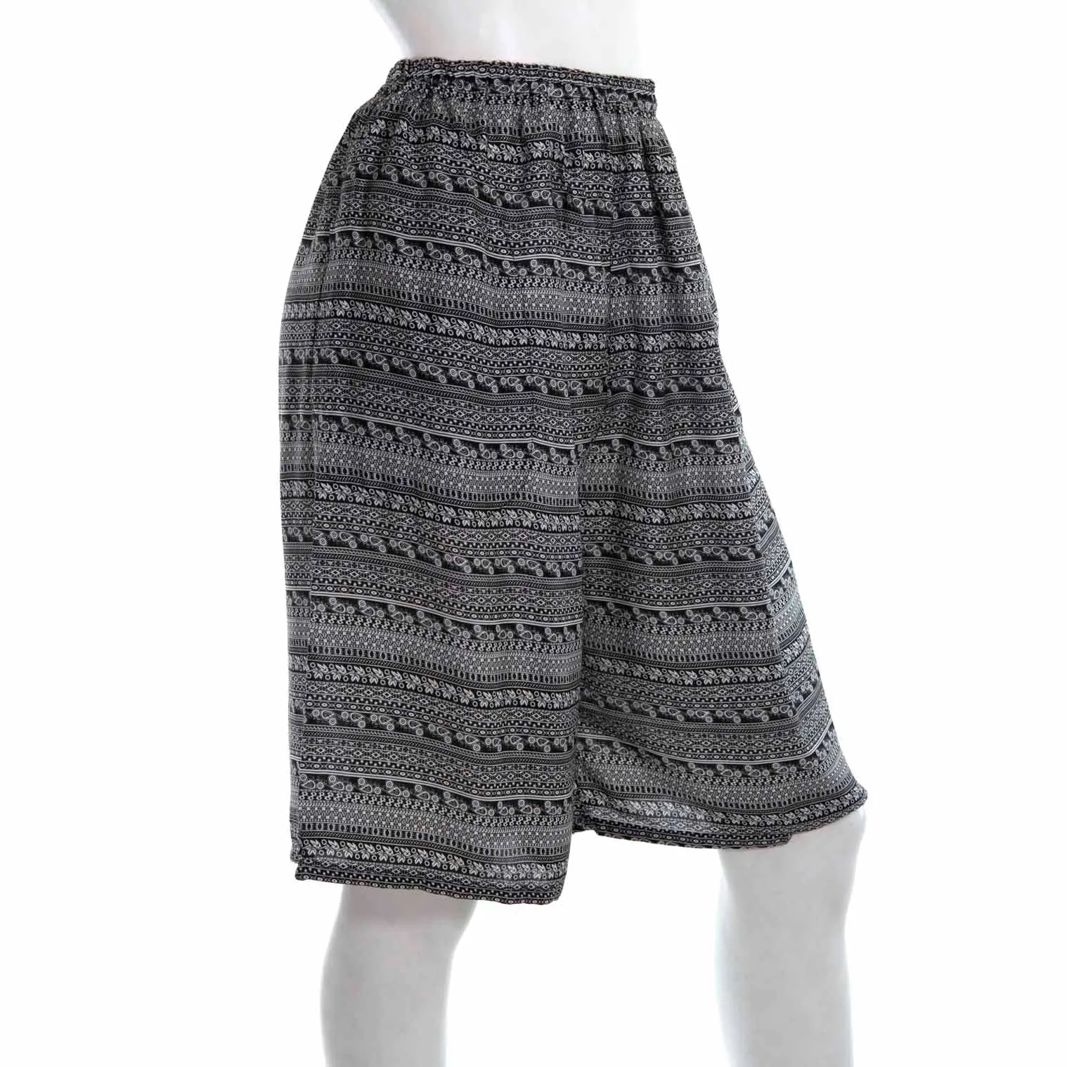 Black and White Knee Shorts