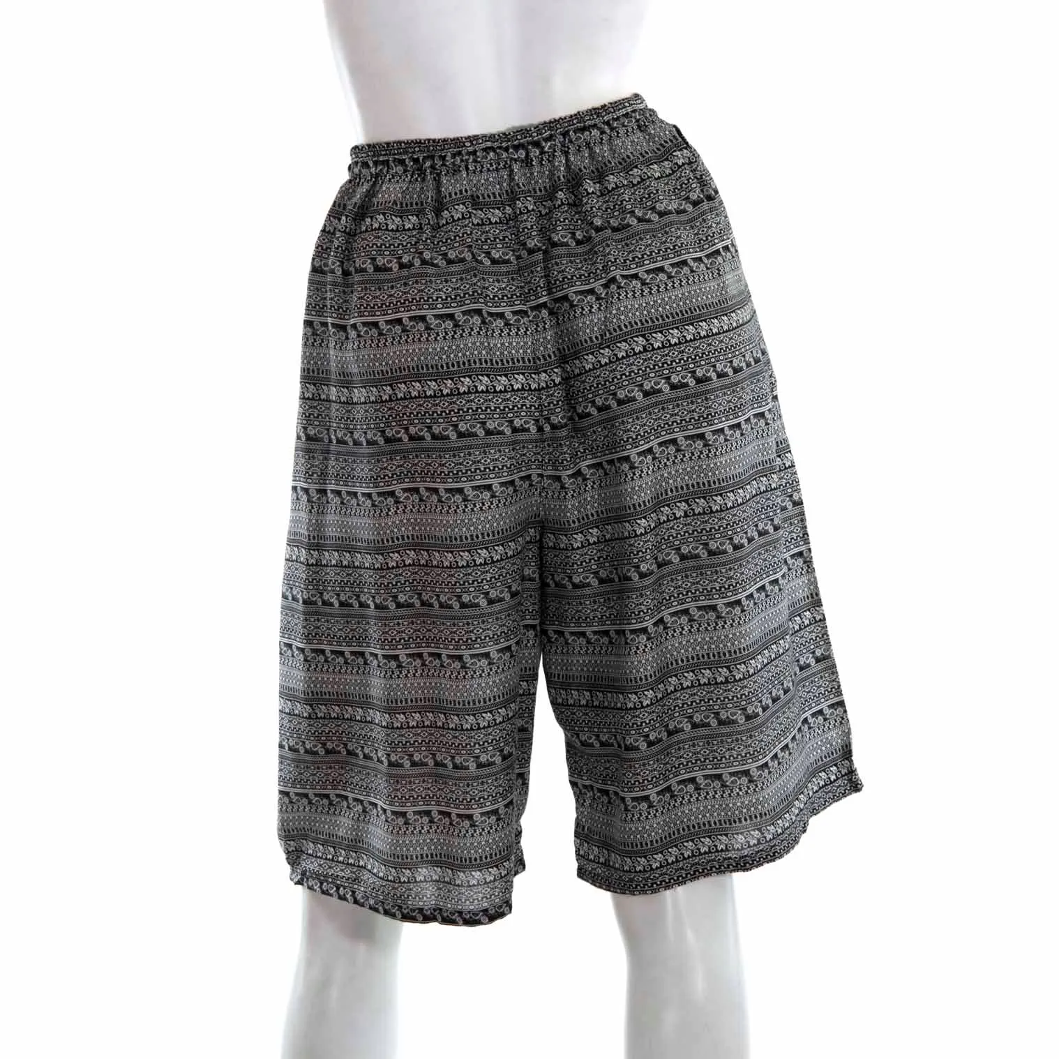 Black and White Knee Shorts