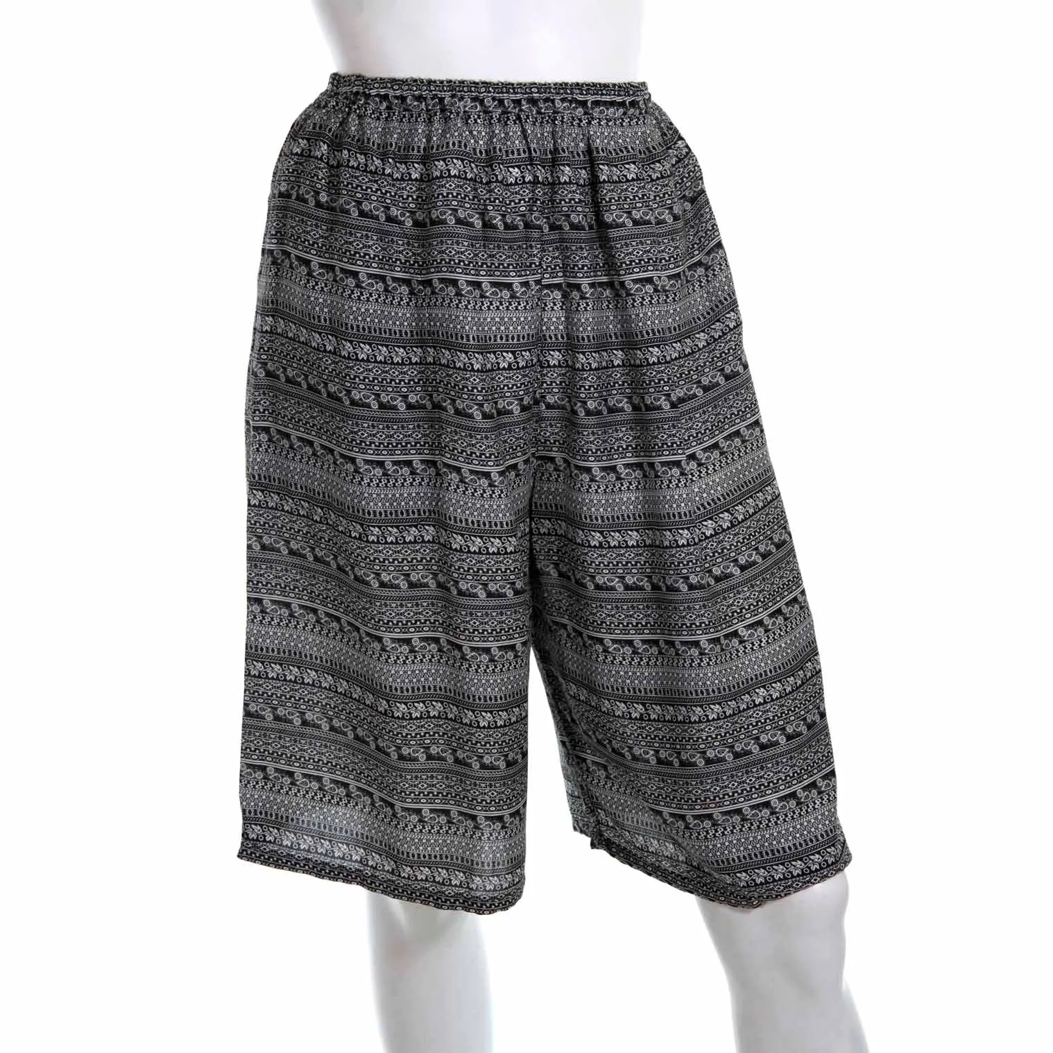 Black and White Knee Shorts