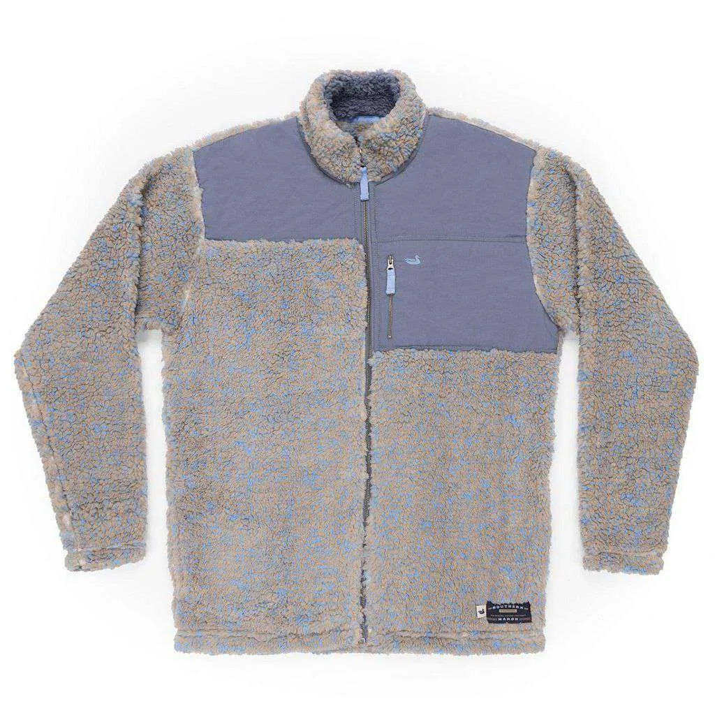 Blue Ridge Sherpa Jacket in Brown and French Blue by Southern Marsh