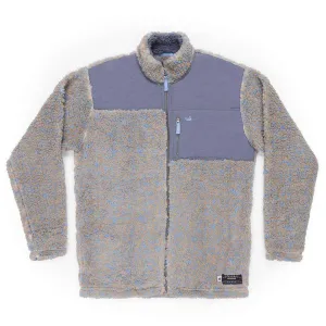 Blue Ridge Sherpa Jacket in Brown and French Blue by Southern Marsh
