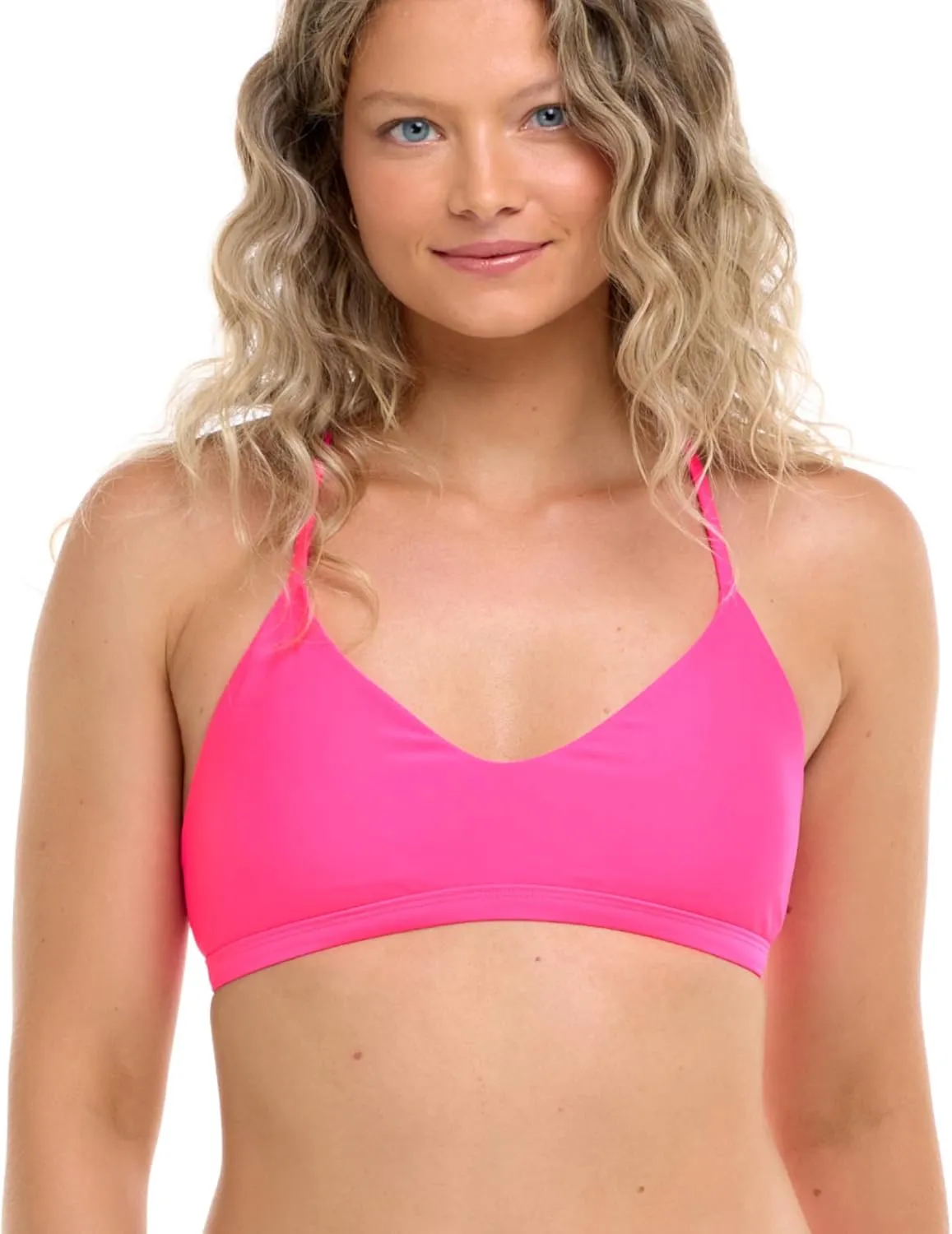 Body Glove Women's Standard Smoothies Ruth Solid Fixed Triangle Bikini Top with Adjustable Tie Back Detail