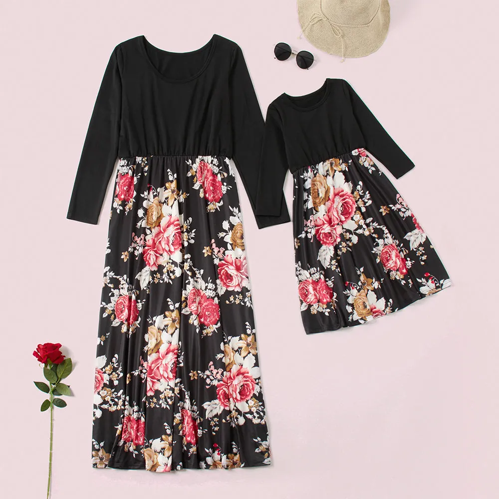 Bohemia Floral Printed Dresses for Daughter and Mom