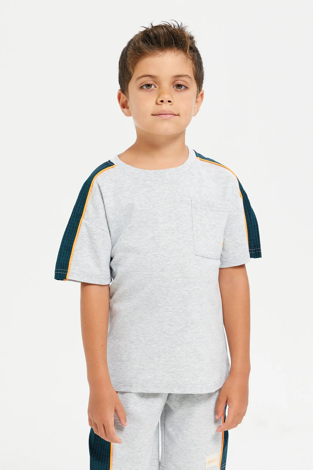 Boys Grey Embellished Casual Set (2 Piece)