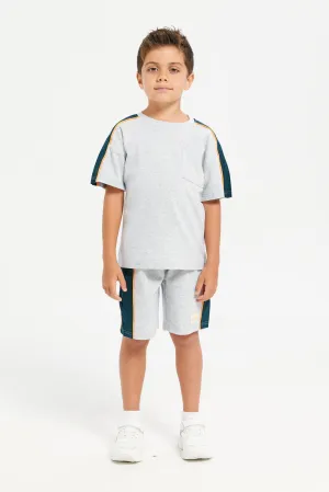 Boys Grey Embellished Casual Set (2 Piece)