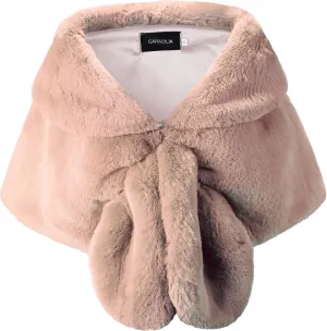 Caracilia Faux Fur Shawl Wrap Stole Shrug Winter Bridal Wedding Cover Up