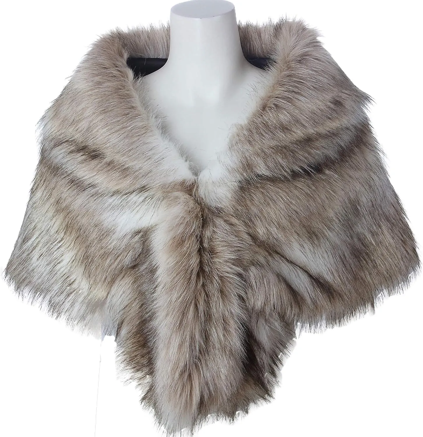 Caracilia Faux Fur Shawl Wrap Stole Shrug Winter Bridal Wedding Cover Up