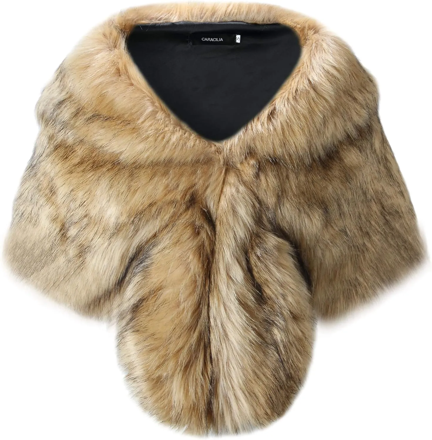 Caracilia Faux Fur Shawl Wrap Stole Shrug Winter Bridal Wedding Cover Up