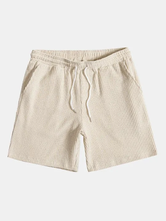Casual Grid Pattern Beach Shorts