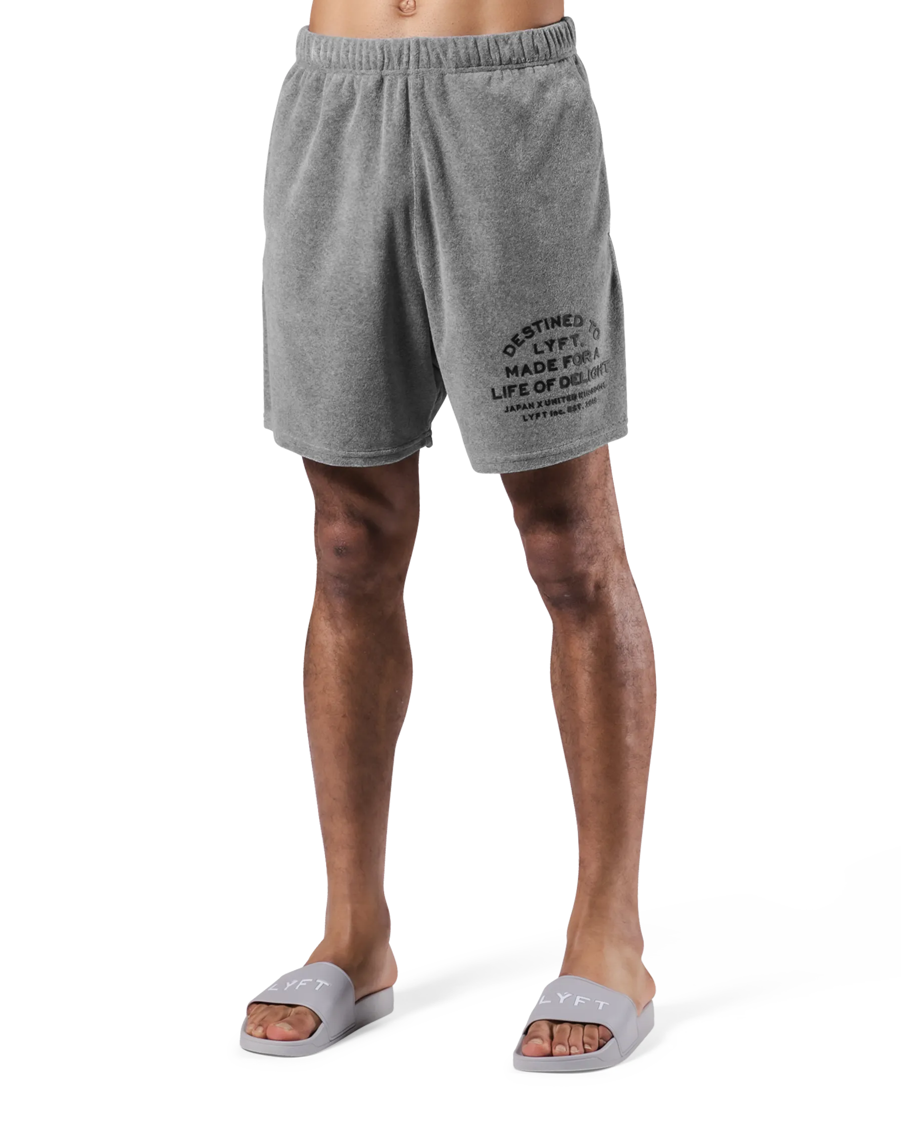 Delight Logo Pile Shorts - Grey
