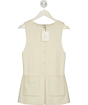 DISSH Cream Ava Longline Knit Vest UK S