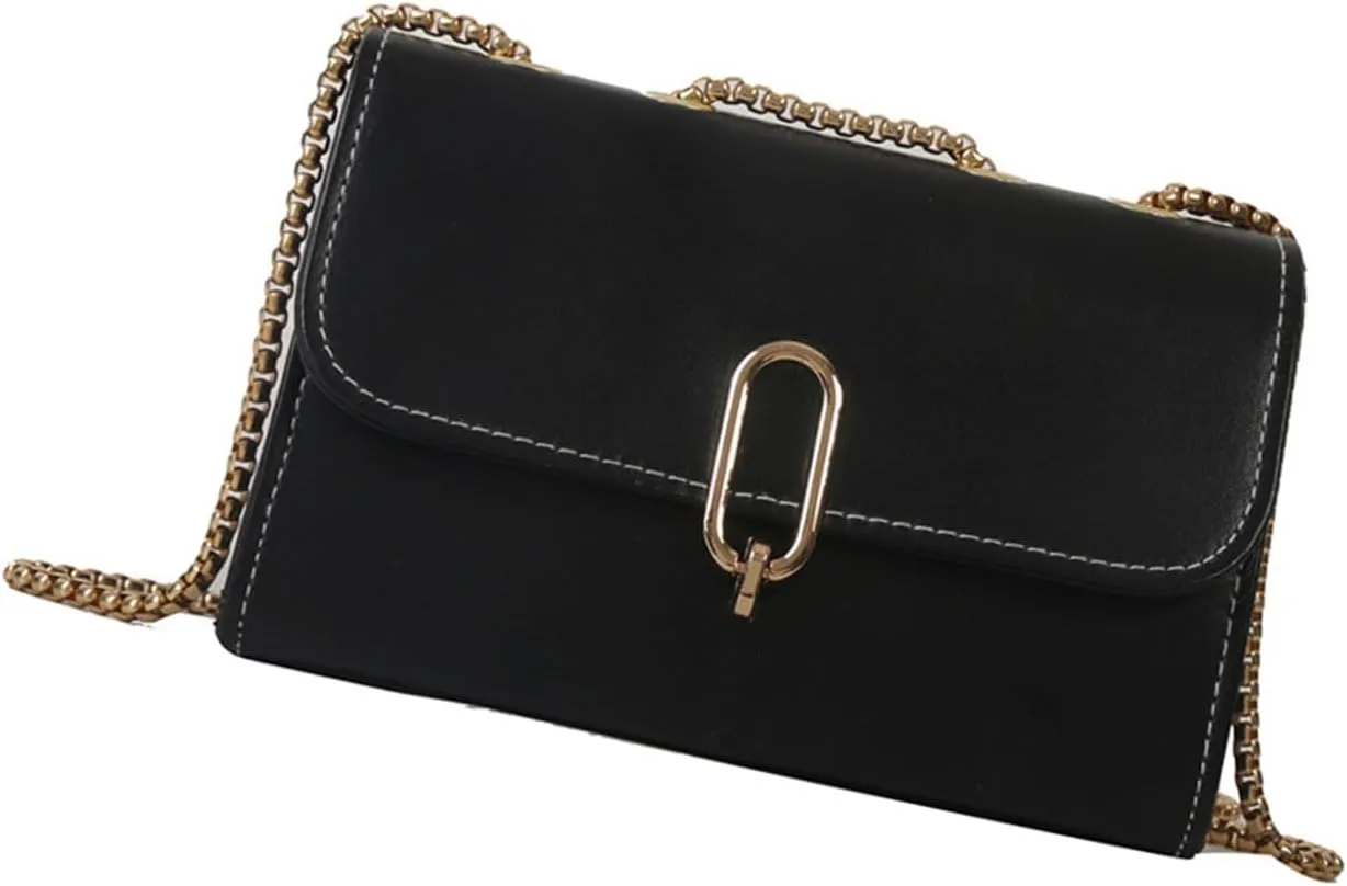 Elegant PU Leather Crossbody Bag for Women Shoulder Bag Satchel Purse with Adjustable Chain Strap for Everyday Use