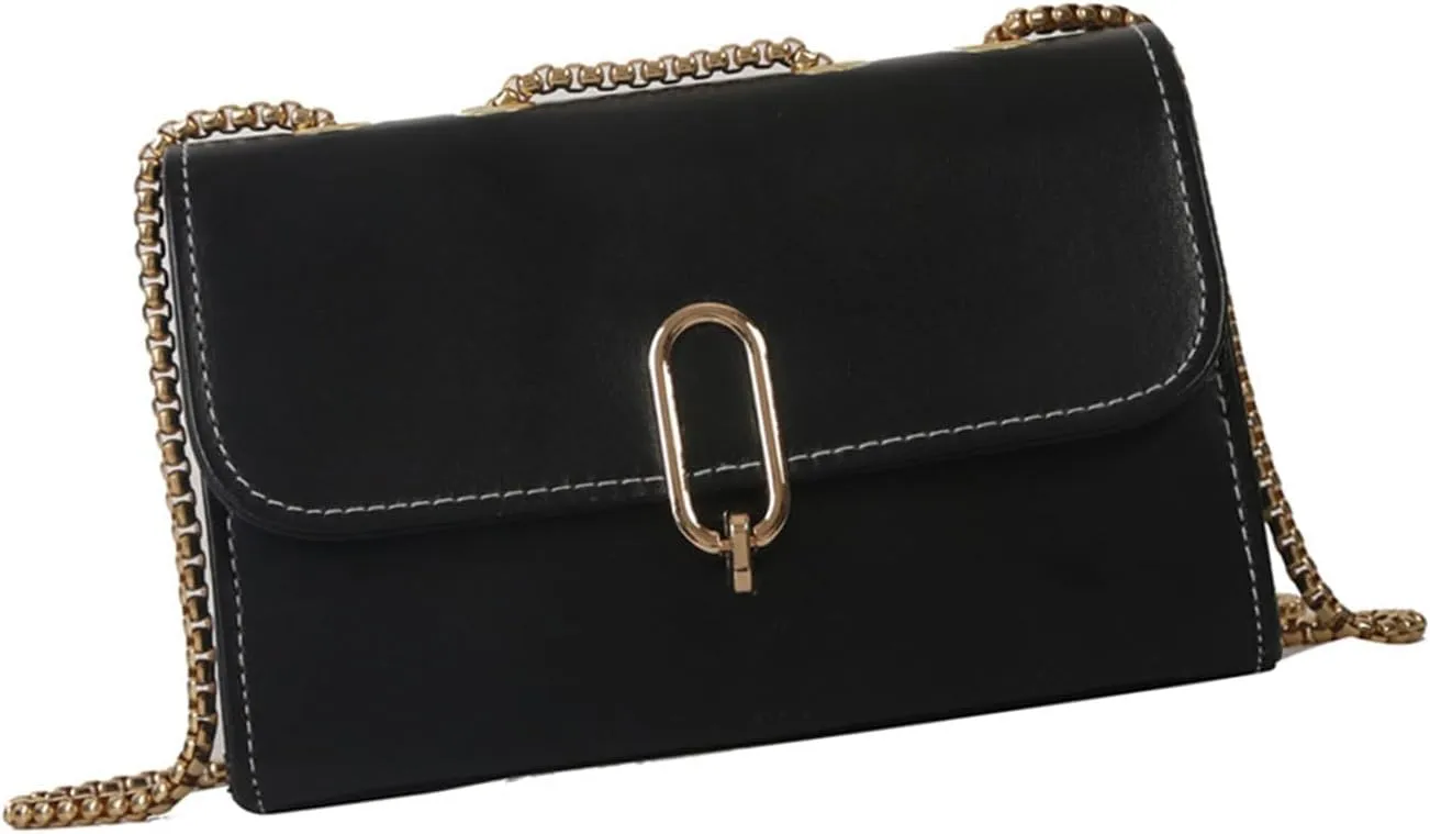 Elegant PU Leather Crossbody Bag for Women Shoulder Bag Satchel Purse with Adjustable Chain Strap for Everyday Use