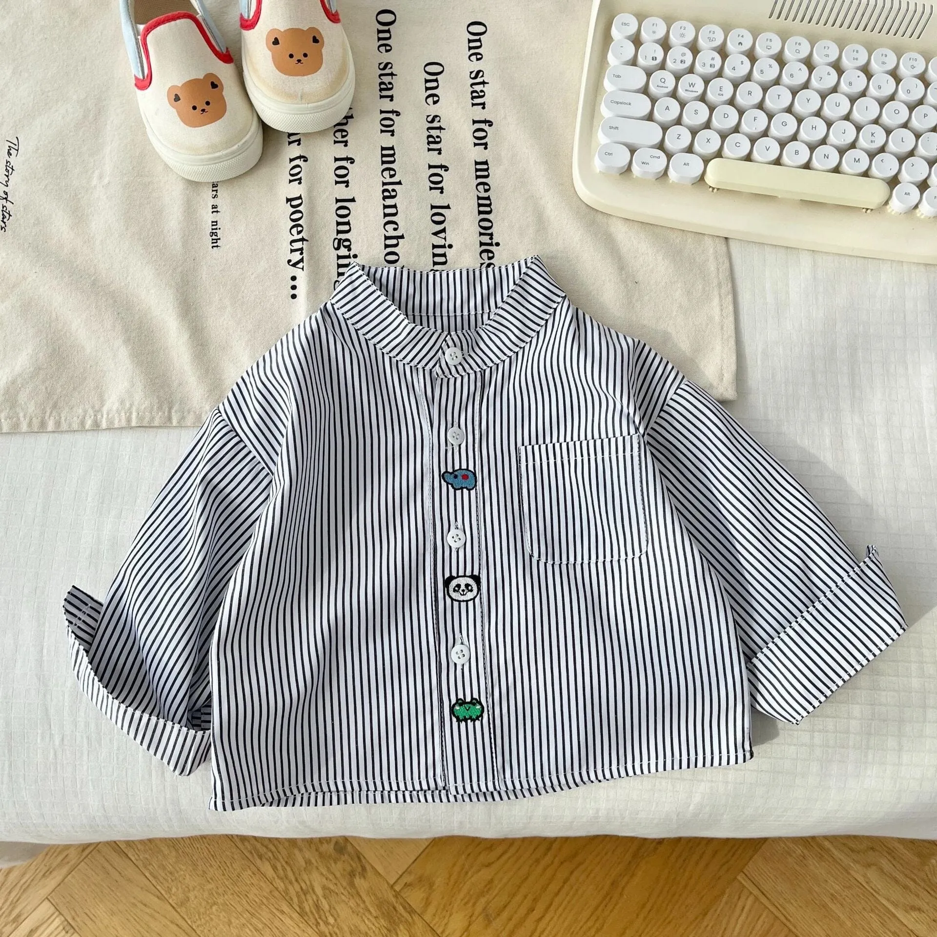 Embroidered Mini Animal Long Sleeve Shirt