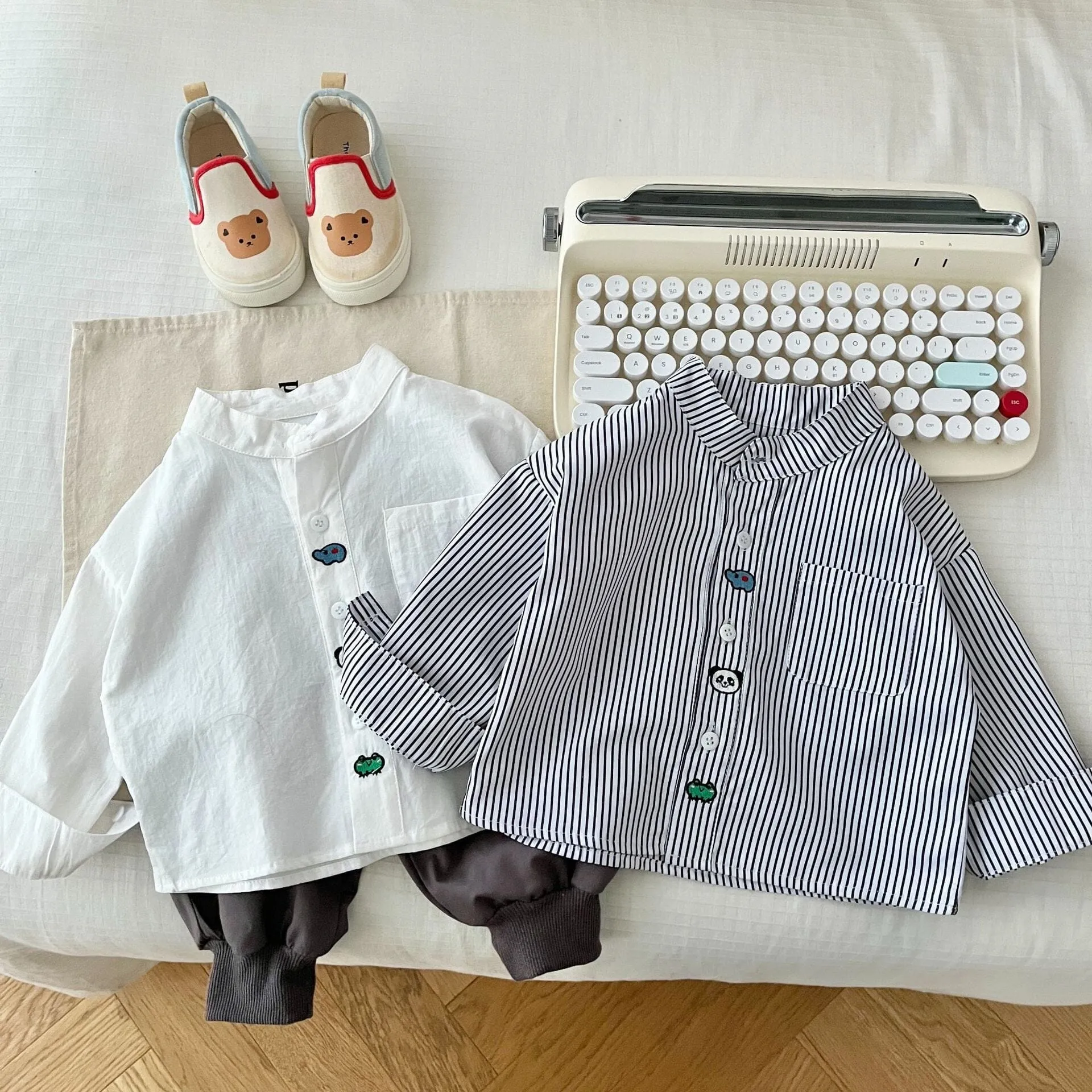 Embroidered Mini Animal Long Sleeve Shirt