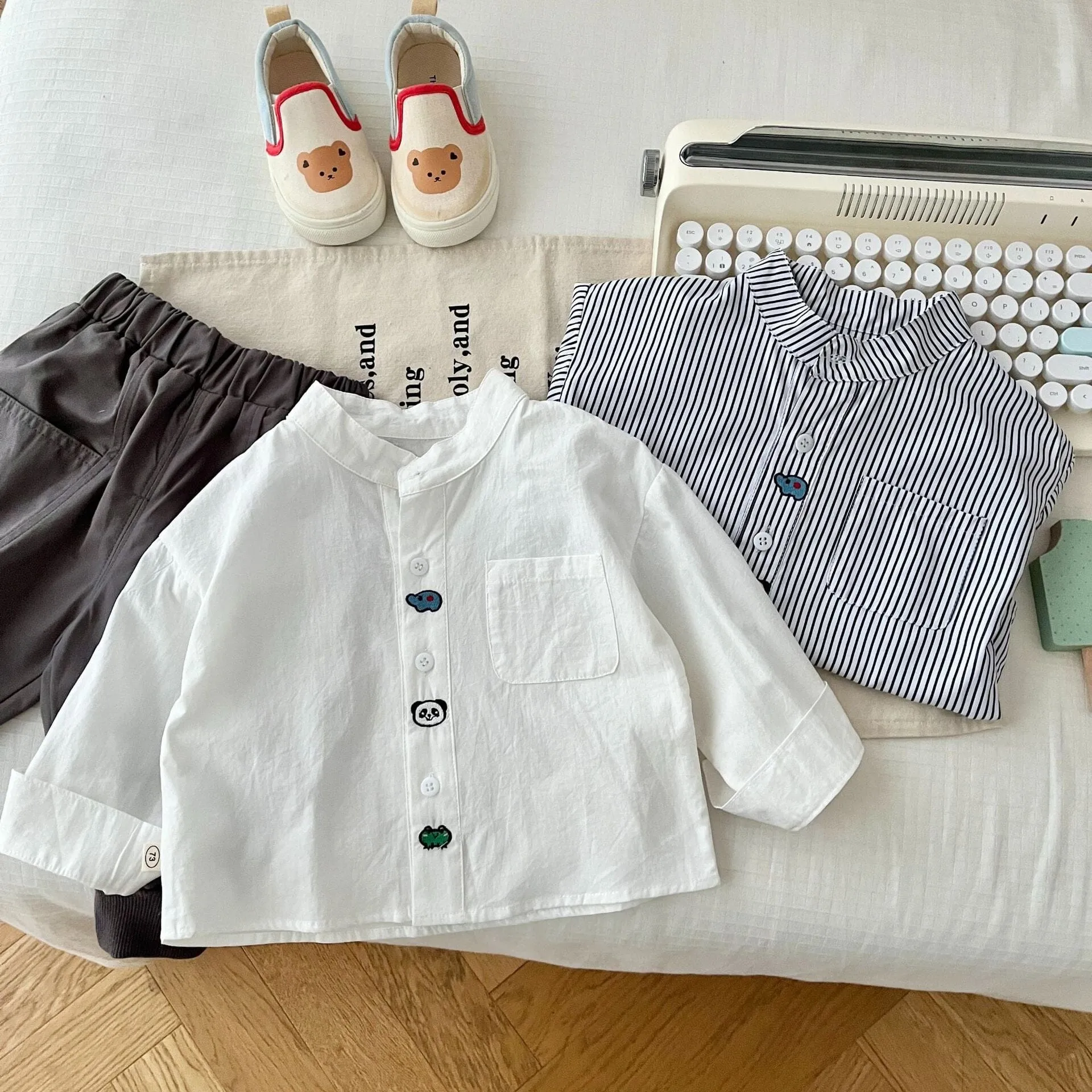 Embroidered Mini Animal Long Sleeve Shirt