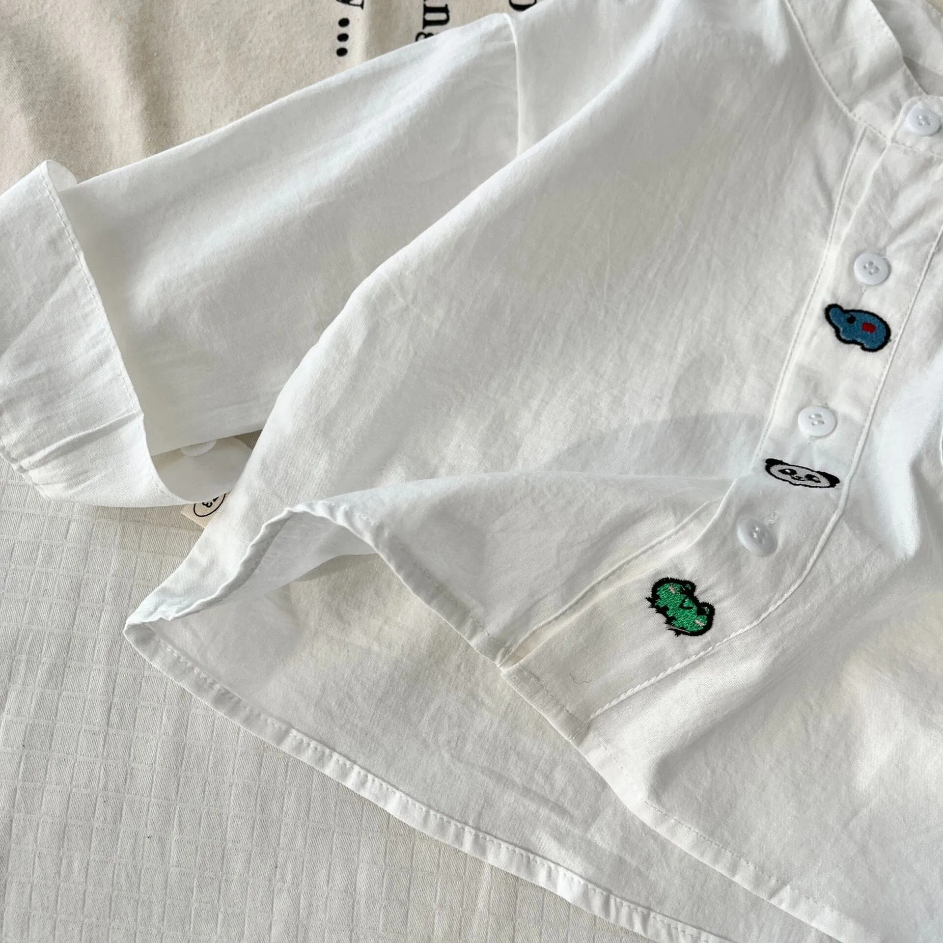 Embroidered Mini Animal Long Sleeve Shirt