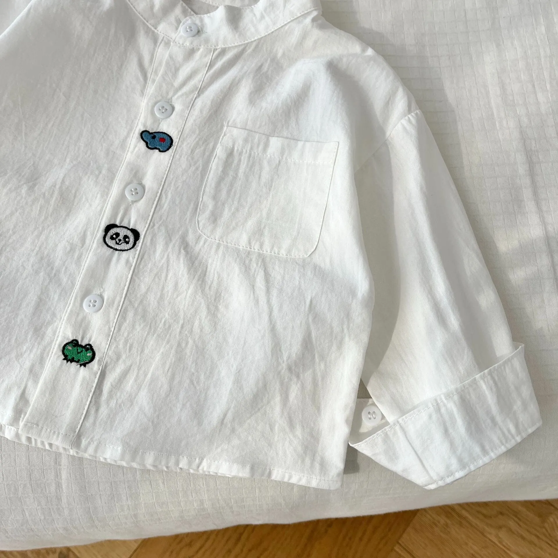 Embroidered Mini Animal Long Sleeve Shirt