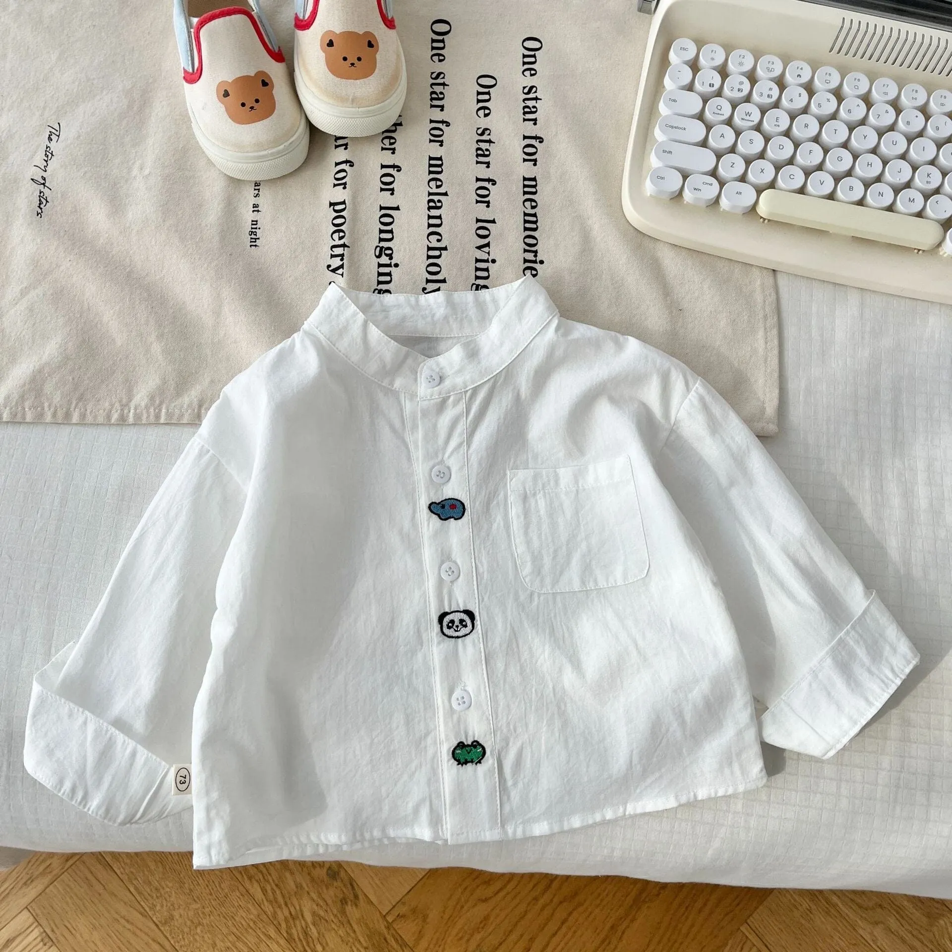 Embroidered Mini Animal Long Sleeve Shirt