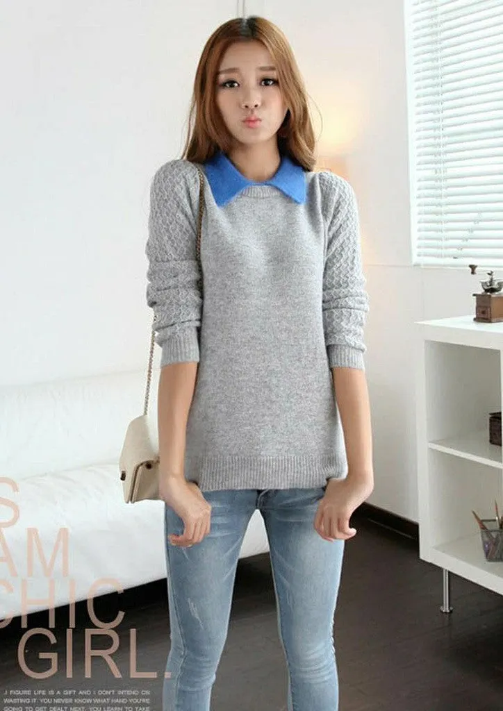 False Two Pieces Pullover Sweater