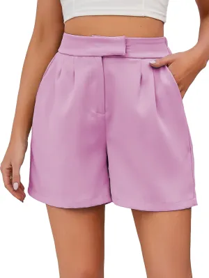 Famulily Womens Summer Cute Shorts Casual Side Pockets High Waist Shorts with Back Elastic Waist