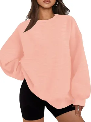 Fanway&EC Women's Crewneck Oversized Sweatshirts Basic Pullover Fall Fashion Outfits Tops