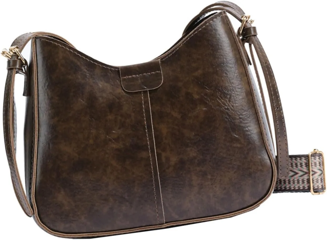 Fashion Crossbody Bags For Women PU Leather Shoulder Purse Handbags Satchel Purse With Wide Strap For Shopping And Work