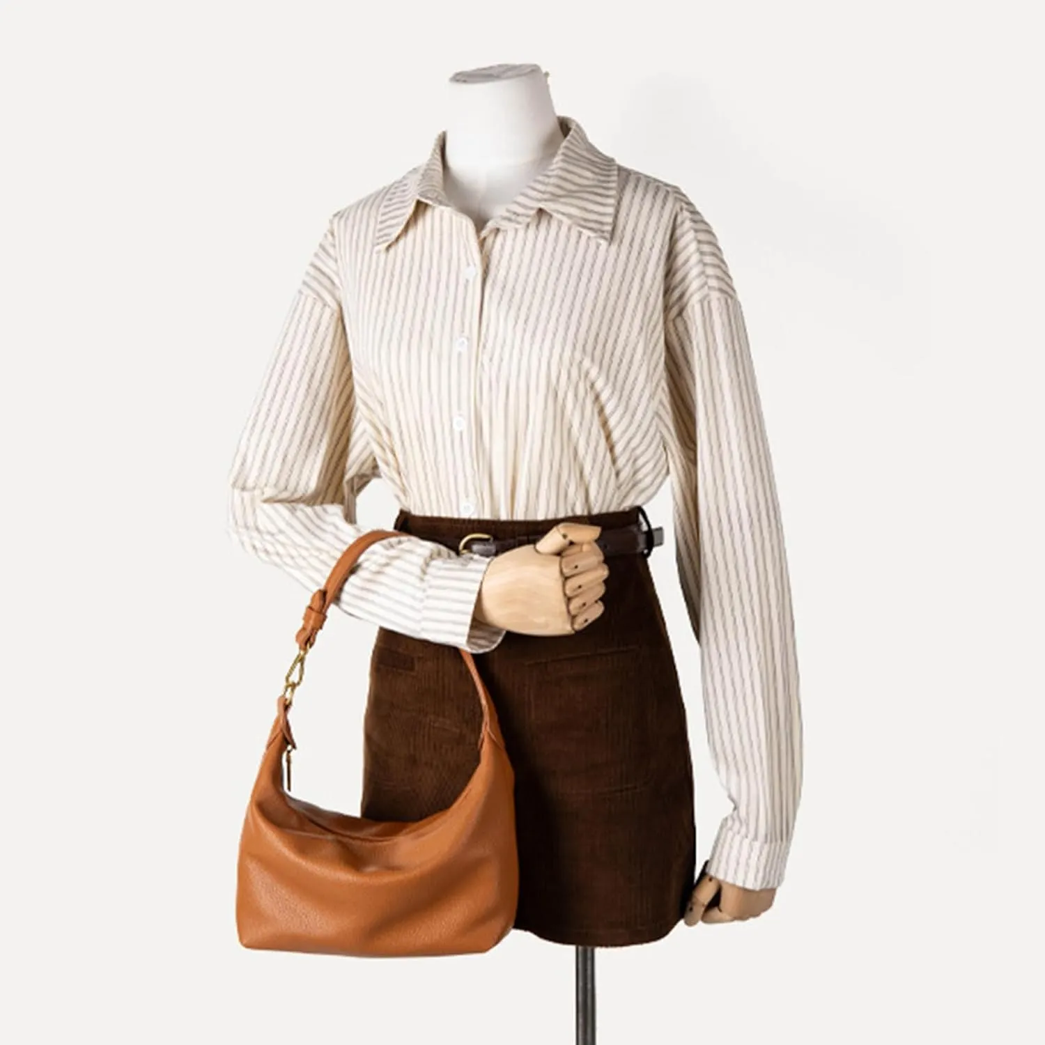 Fashionable Bucket Bag for Women and Girls PU Leather Shoulder Purse Armpit Handbag Winter Underarm Bags