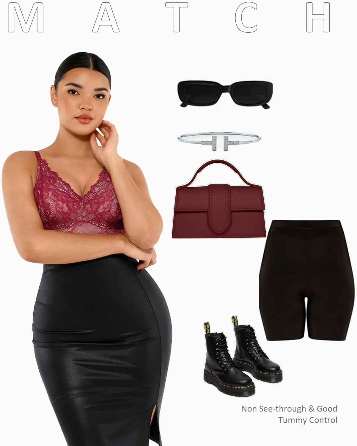 FeelinGirl Shapewear Bodysuits for Women Lace Shapewear Tummy Control V-Neck Sleeveless Bodysuit Tops Jumpsuit