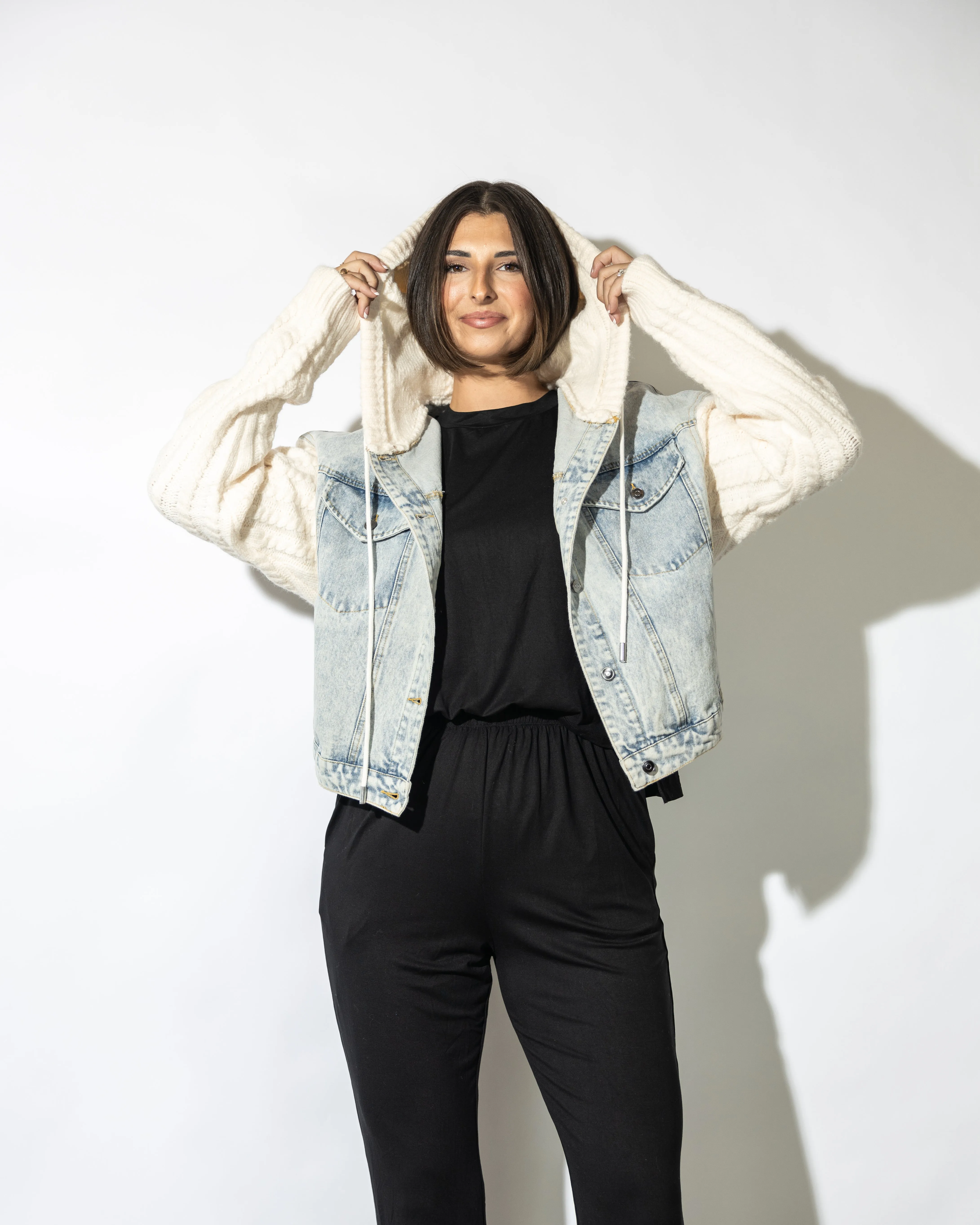 Fia Denim Sweater Jacket