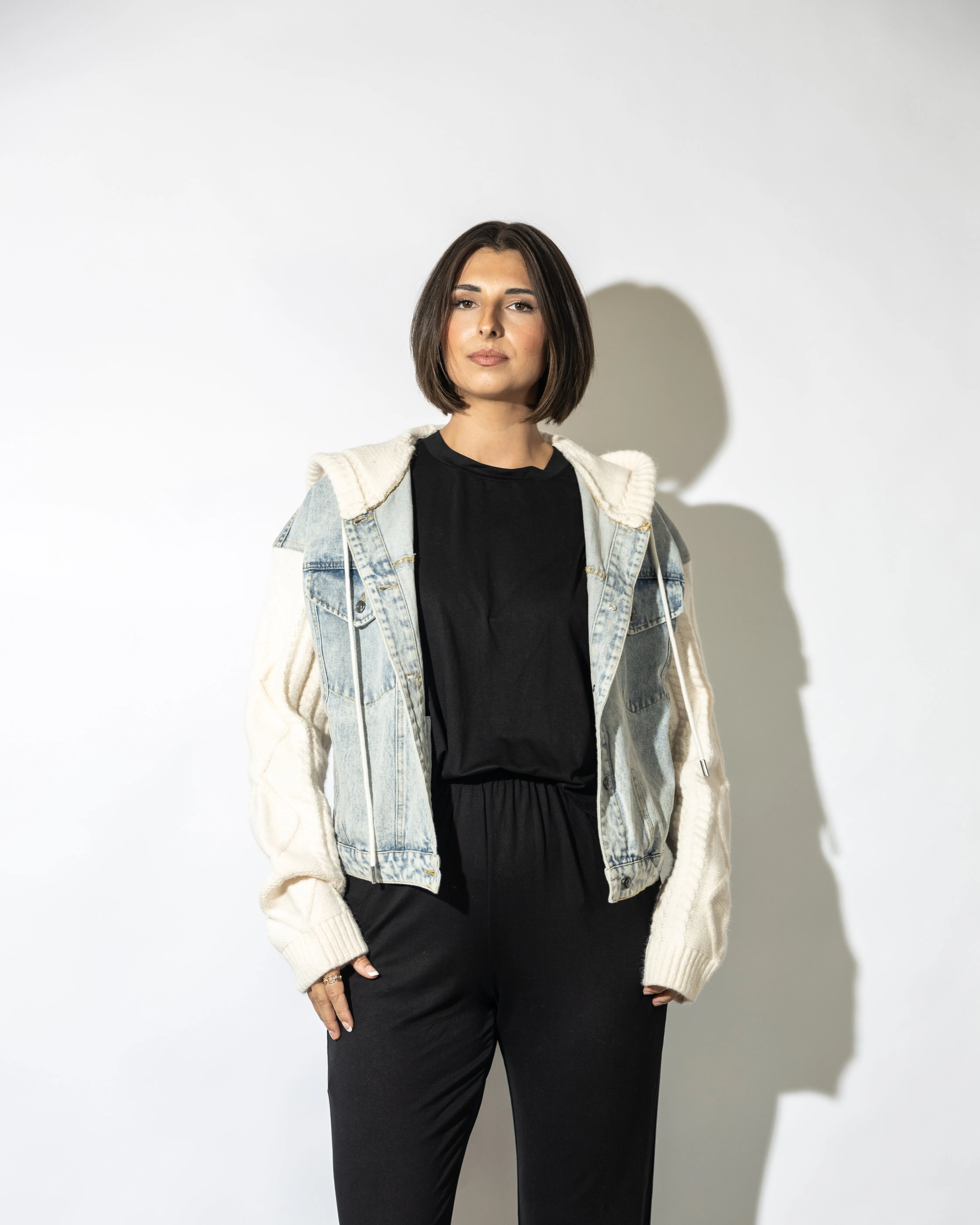 Fia Denim Sweater Jacket